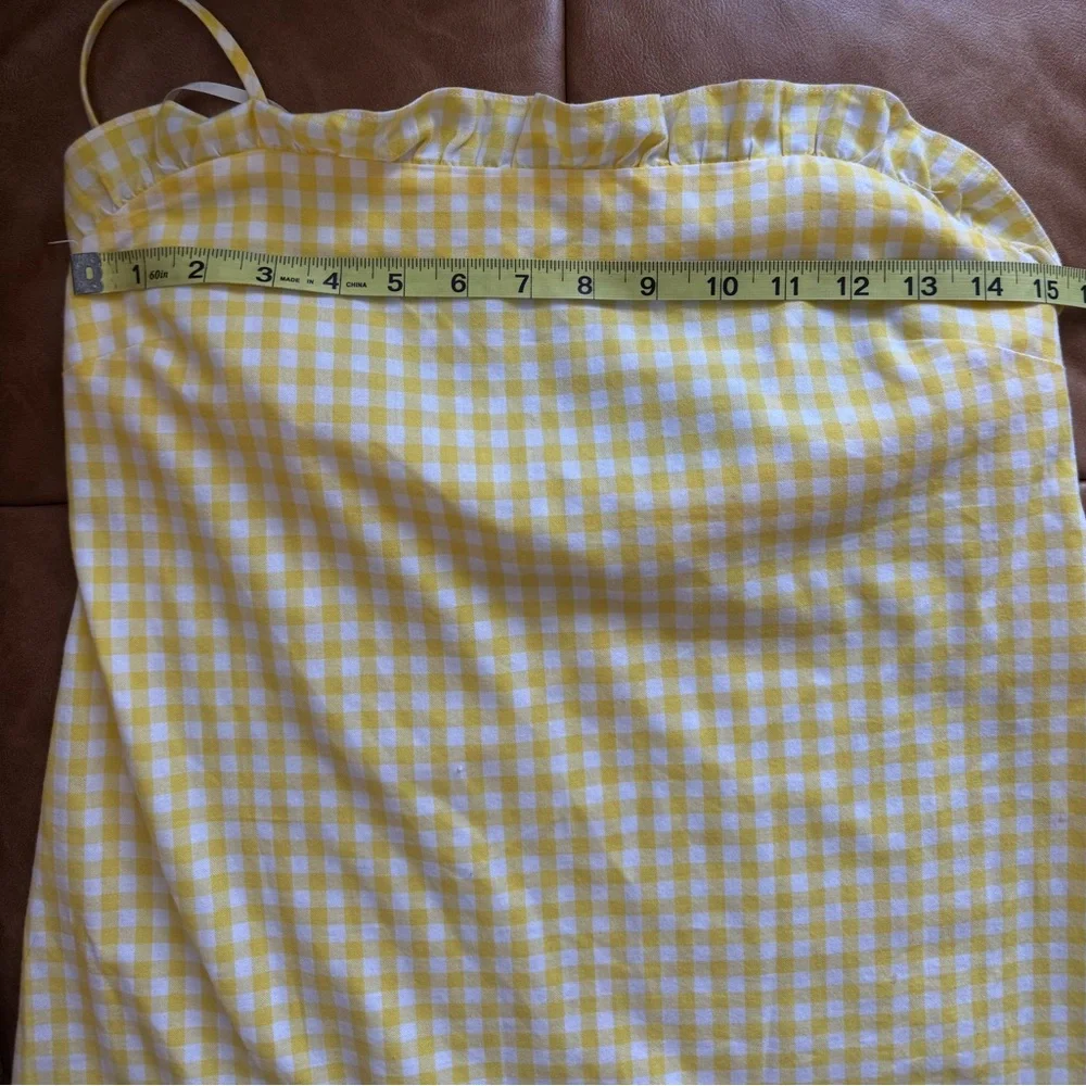Amanda Uprichard Crete Yellow Gingham Dress - Size P - Picture 9 of 10